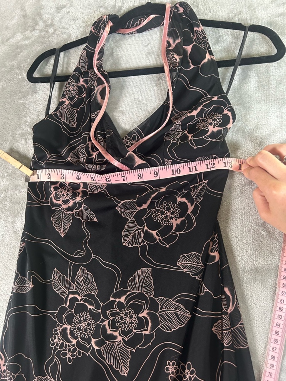 Vintage ruby rox Black & Pink Floral Halter Maxi Dress - Picture 6 of 10